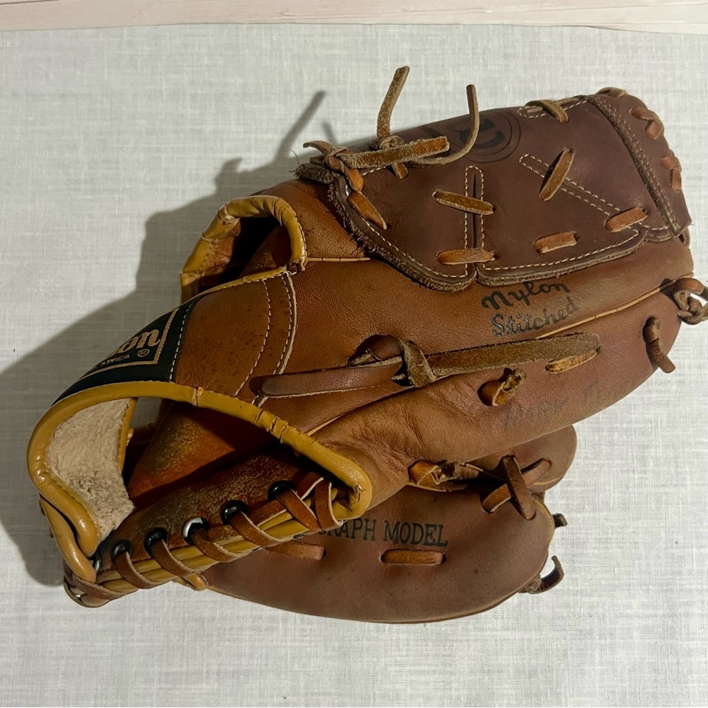 Brown Leather Wilson Baseball Glove